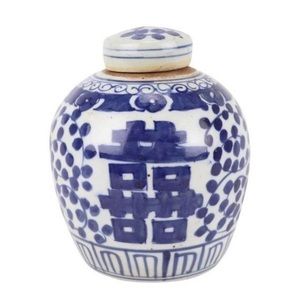 💙🤍 Blue & White Double Happiness Ginger Jar